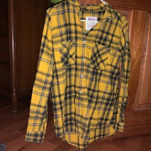 MOSSIMO by Target Yellow Plaid Flannel